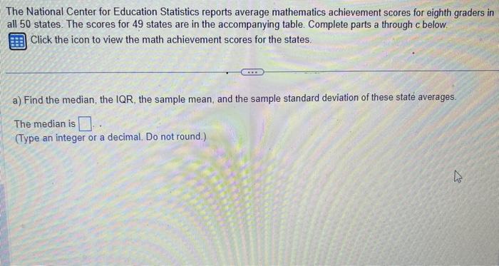 Solved The National Center For Education Statistics Reports | Chegg.com