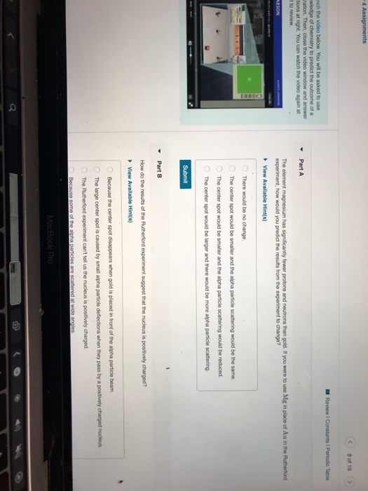 Solved 4 Assignments 8 of 19 Review Constants Periodic