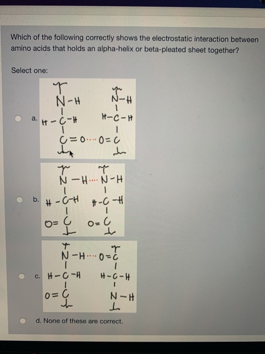 Solved Which of the following correctly shows the