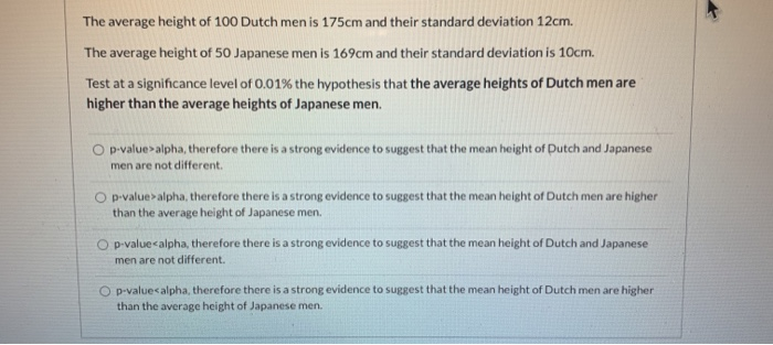 What is the average height of a japanese man