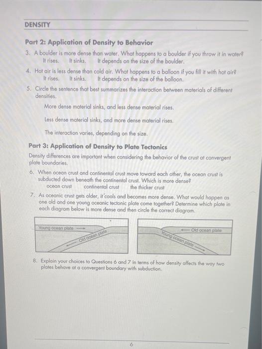 Solved DENSITY Learning Objectives After completing this