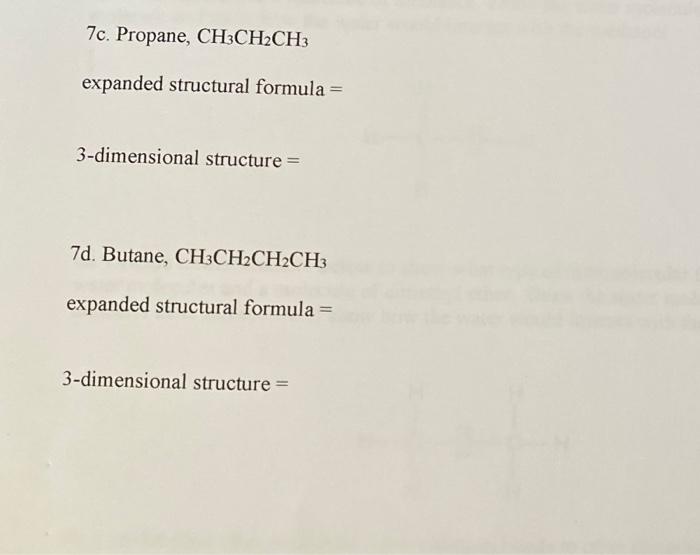 Solved 7c. Propane, CH3CH2CH3 expanded structural formula = | Chegg.com
