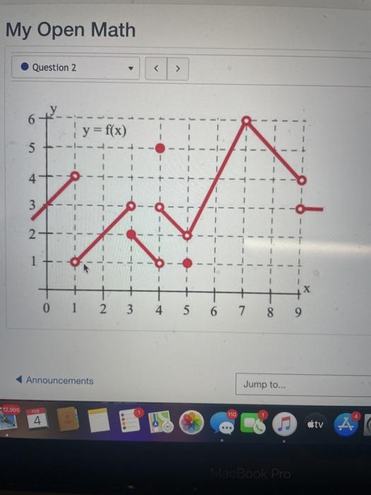 Solved My Open Math Question 2 > 6 y=f(x) 5+-- 4 3 2 2 1 0 1 | Chegg.com