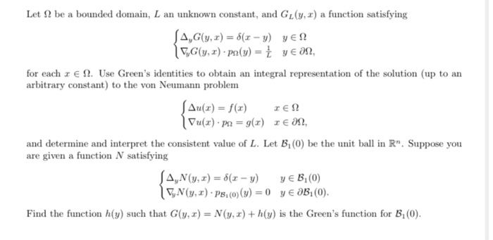 Let 2 Be A Bounded Domain L An Unknown Constant Chegg Com