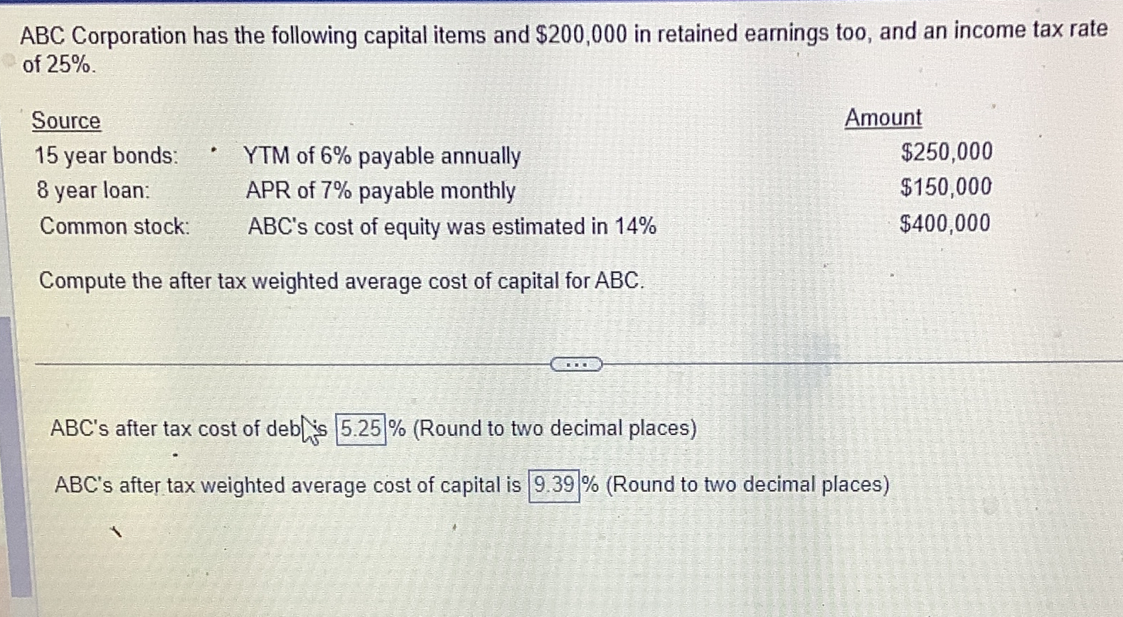 Solved ABC Corporation has the following capital items and | Chegg.com