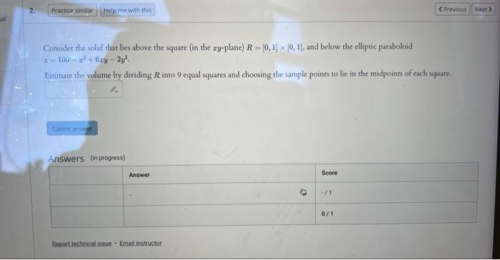 Solved Consider the solid that lies above the square (in the | Chegg.com