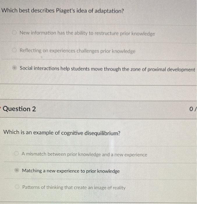 Piaget adaptation online example