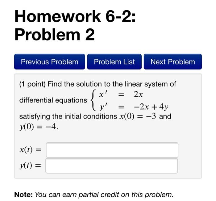 Solved Homework 6-2: Problem 1 Previous Problem Problem List | Chegg.com