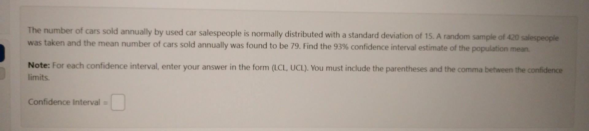 Solved The Number Of Cars Sold Annually By Used Car Chegg