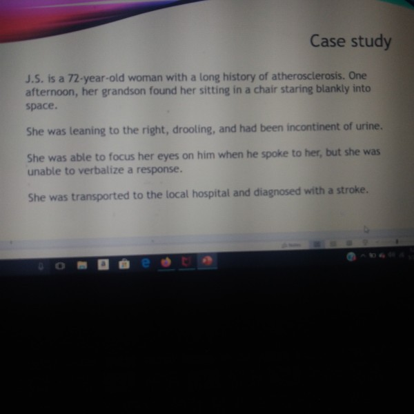 Solved Case study J.S. is a 72-year-old woman with a long | Chegg.com