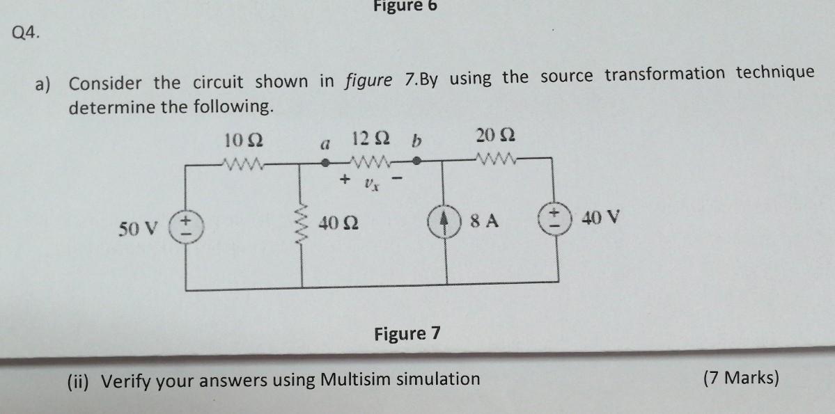 Solved Figure 6 Q4. a) Consider the circuit shown in figure | Chegg.com