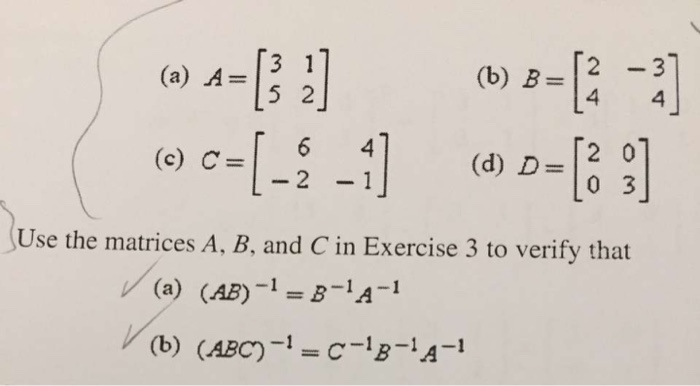 Solved (b) B= 2 4 - 37 52 4 (A-[: (0) C=[--1] (d) D-[ :] | Chegg.com