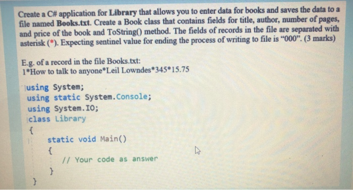 Solved Create a C# application for Library that allows you | Chegg.com