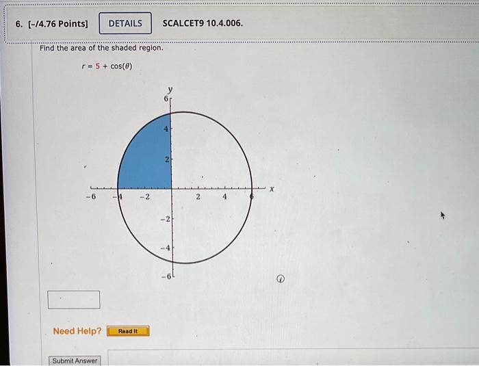 Solved r=5+cos(θ)r=2−2sin(θ) | Chegg.com