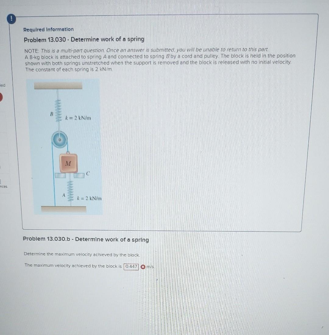 Solved Requlred Informetion Problem 13.030. Determine Work | Chegg.com