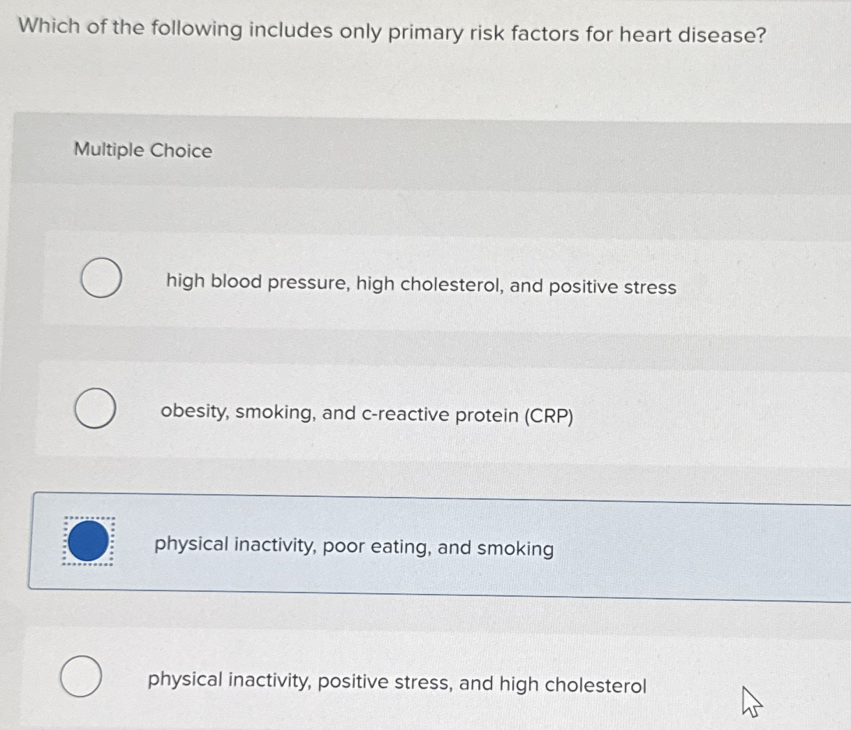 Solved Which of the following includes only primary risk | Chegg.com