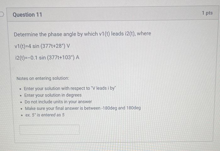 Solved Determine the phase angles by which u1(t) leads | Chegg.com