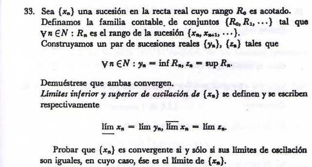 33. Sea \( \left\{x_{n}\right\} \) una sucesión en la recta real cuyo rango \( R_{0} \) es acotado. Definamos la familia cont