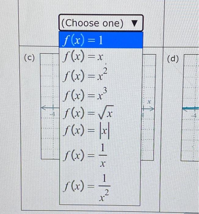 Solved For Each Graph, Choose The Function That Best | Chegg.com