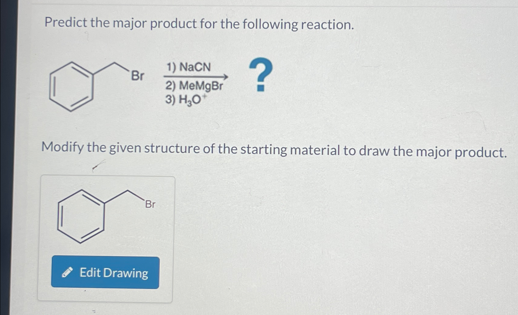 Solved Predict the major product for the following | Chegg.com