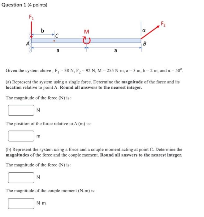 Solved Question 1 4 Points F1 F2 B M C R A B A A Given Chegg Com