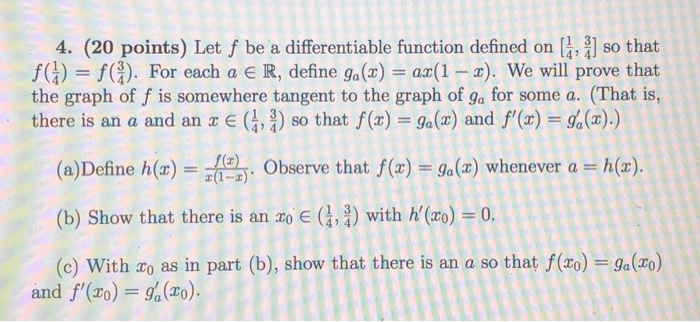 Solved 4 Points Let F Be A Differentiable Function Chegg Com