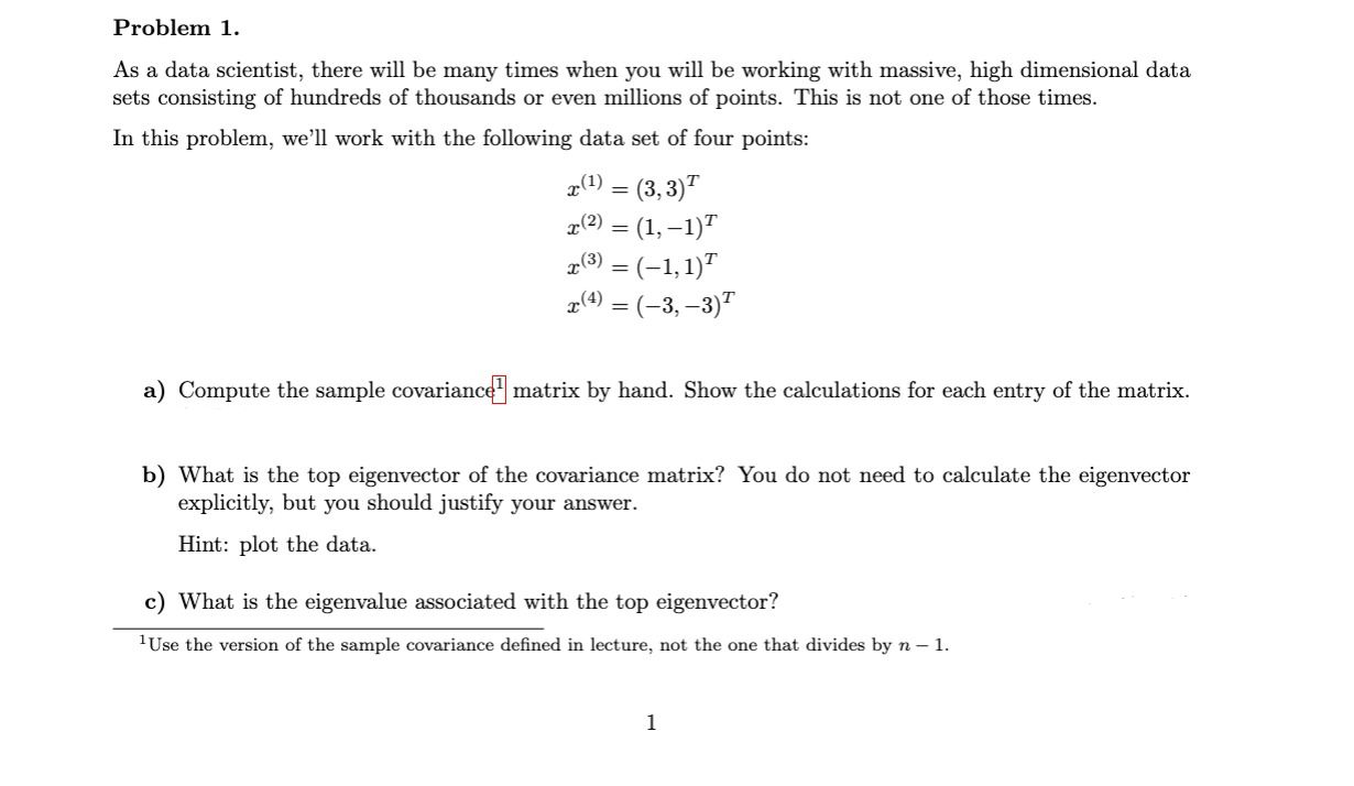 Data Science Problems Questions Solved Problem 1.As a data scientist, there will be many | Chegg.com