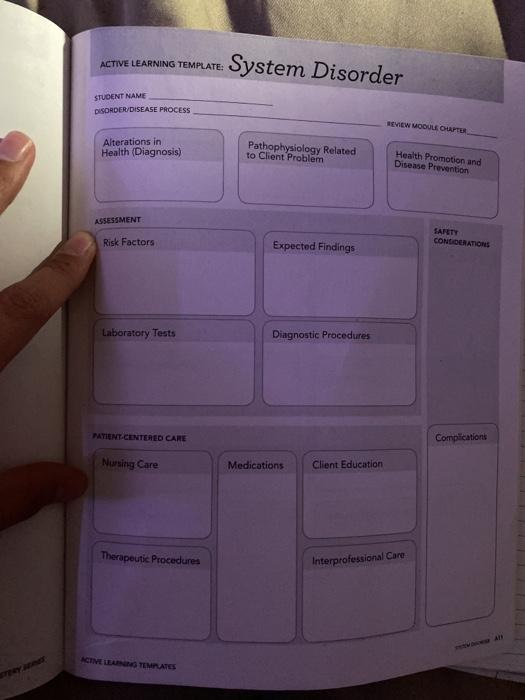 ACTIVE LEARNING TEMPLATE: System Disorder STUDENT NAME DISORDER/DISEASE PROCESS REVIEW MODULE OUPTER Alterations in Health (D