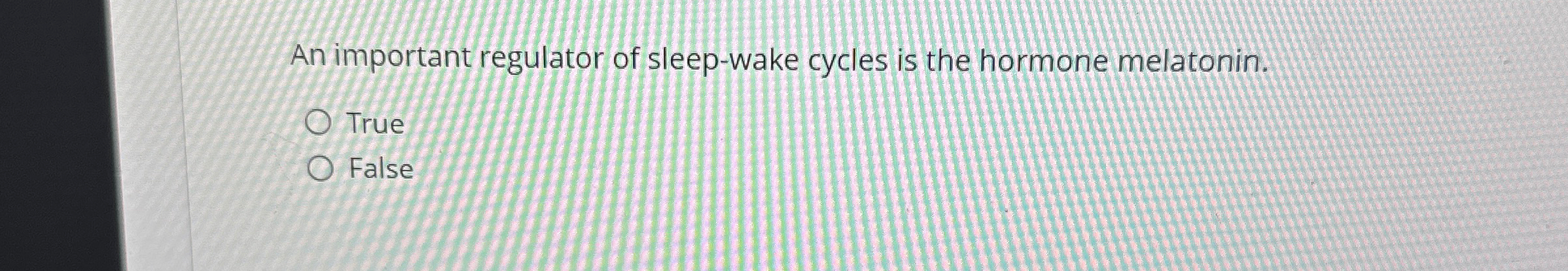 Solved An important regulator of sleep-wake cycles is the | Chegg.com