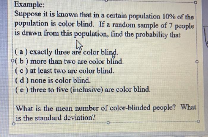 Solved Example: Suppose it is known that in a certain | Chegg.com