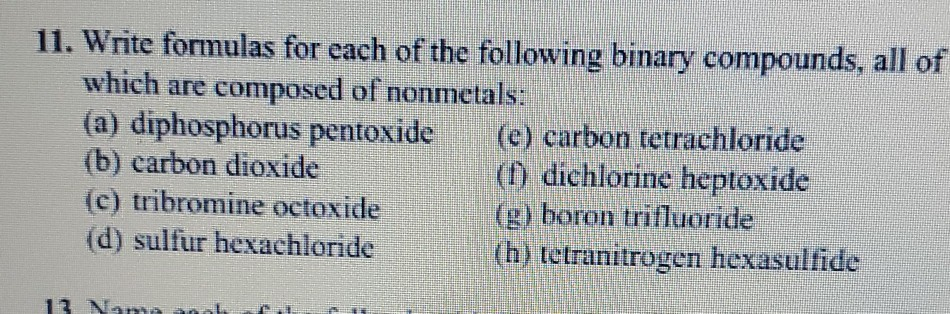 Solved 11. Write formulas for each of the following binary | Chegg.com