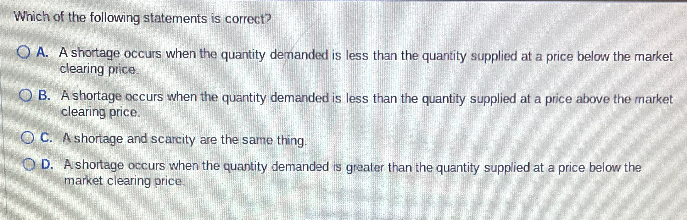 Solved Which of the following statements is correct?A. ﻿A | Chegg.com