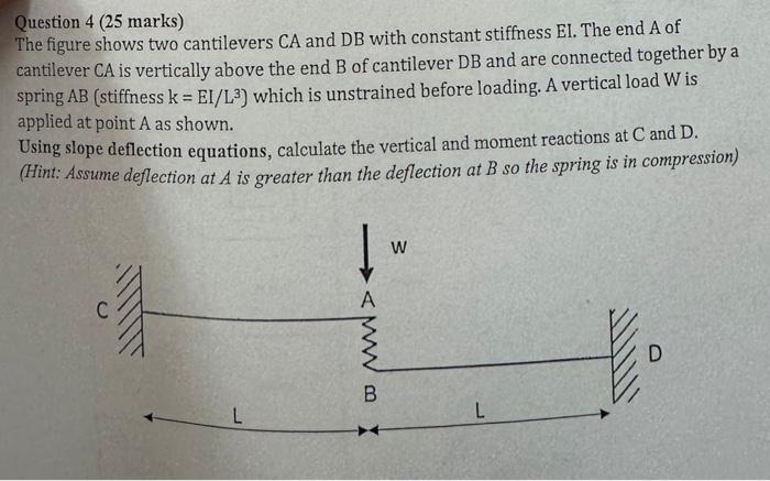 Solved Question 4 25 Marks The Figure Shows Two 3725