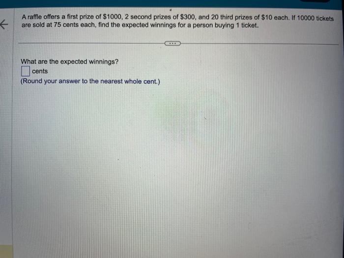 Solved A raffle offers a first prize of $1000,2 second | Chegg.com