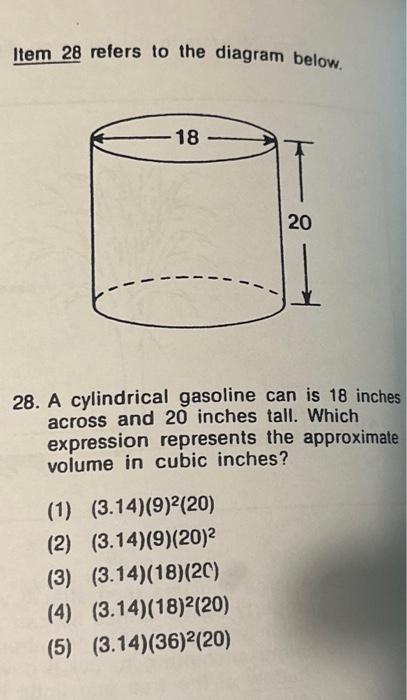 Solved Item 28 refers to the diagram below. 18 28. A | Chegg.com