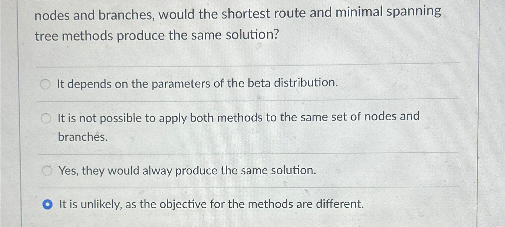 Solved Nodes And Branches, Would The Shortest Route And | Chegg.com