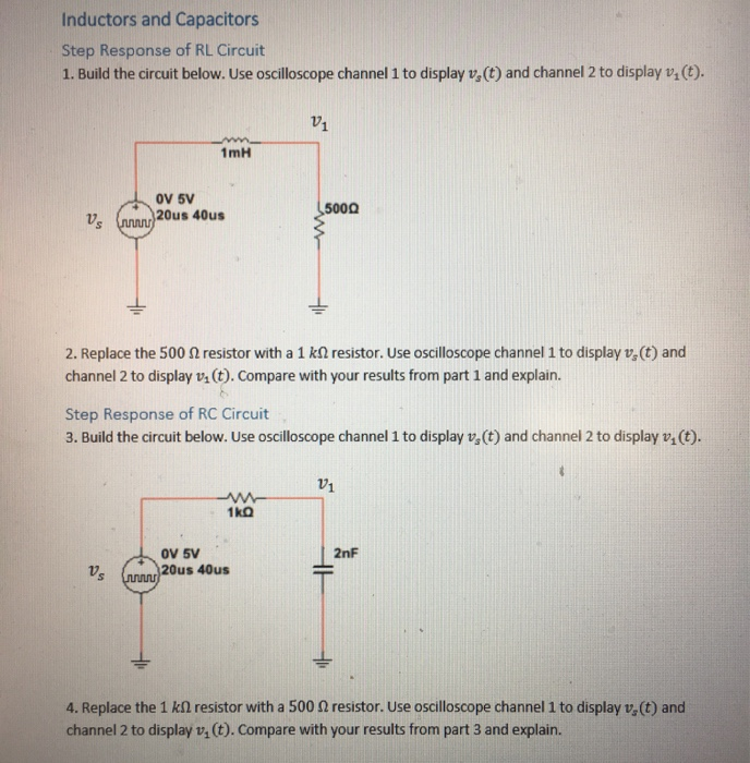 Solved Inductors and Capacitors Step Response of RL Circuit
