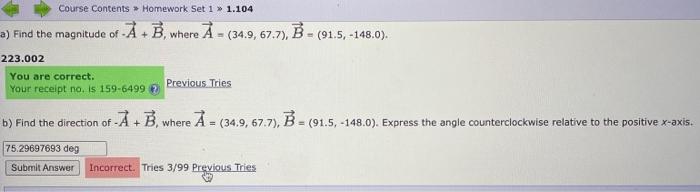 Solved ) Find The Magnitude Of −A+B, Where | Chegg.com