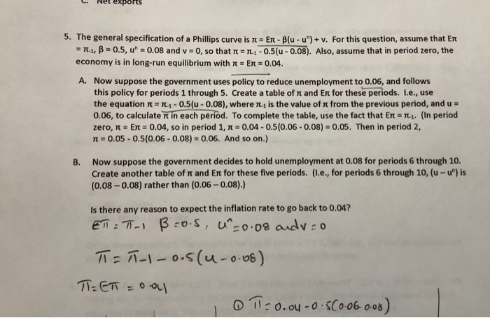 Solved 1 Net Exports 5 The General Specification Of A P Chegg Com