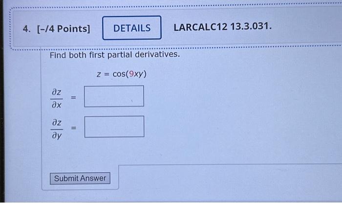 Solved Find Both First Partial Derivatives