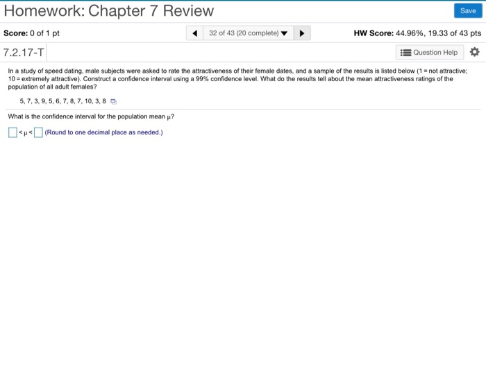 Solved Chapter 7 Review Homework: Save HW Score: 44.96 % , | Chegg.com