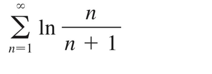 Solved ∑n=1∞lnn+1n | Chegg.com