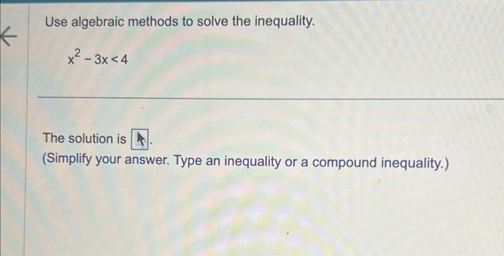 Solved Use algebraic methods to solve the | Chegg.com
