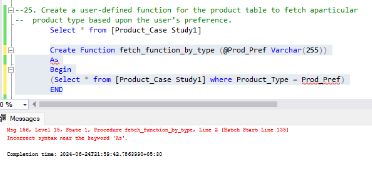 Solved Create a user-defined function for the product table | Chegg.com