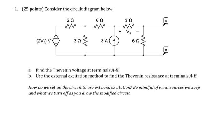 Solved 1 25 Points Consider The Circuit Diagram Below