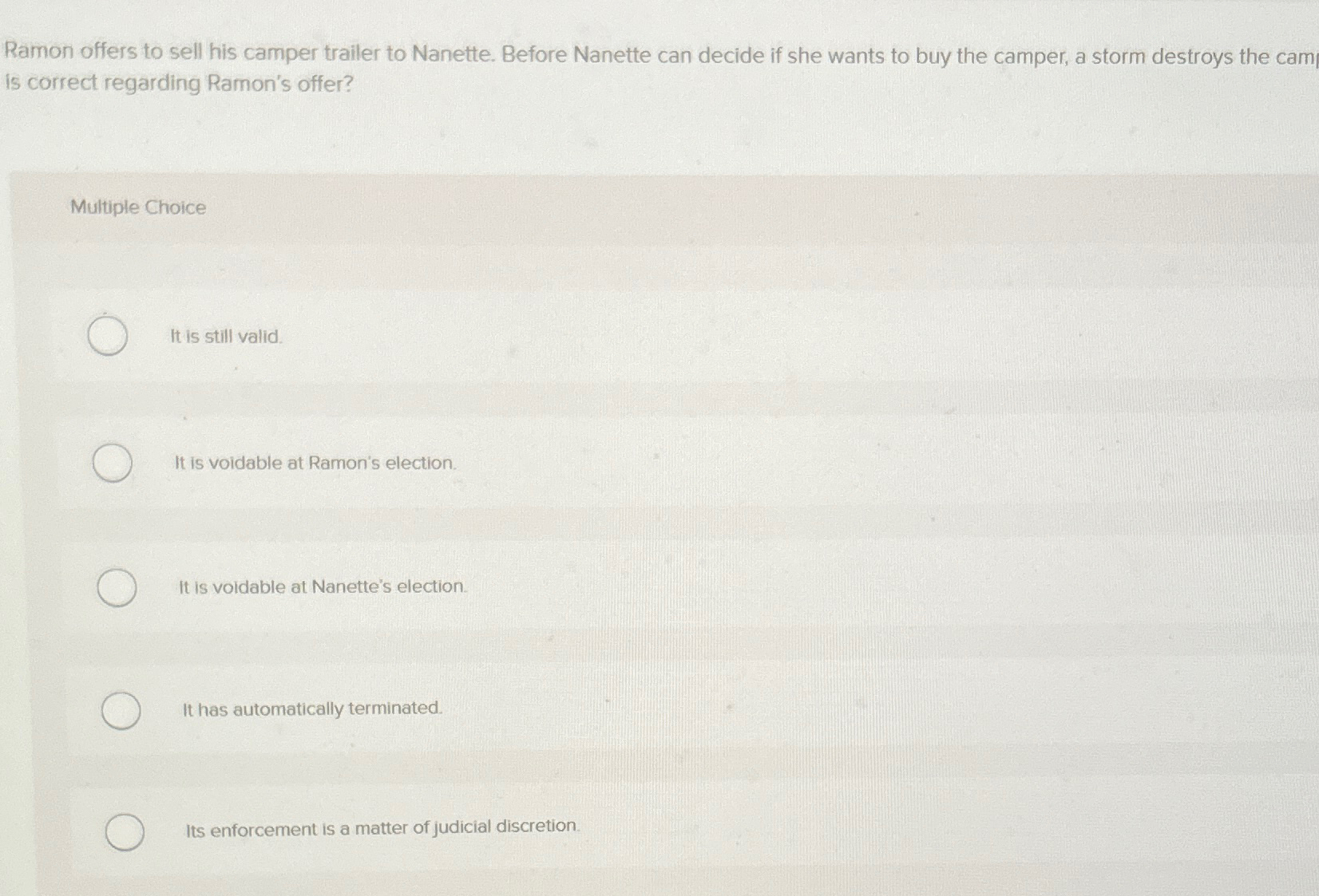 Solved Ramon offers to sell his camper trailer to