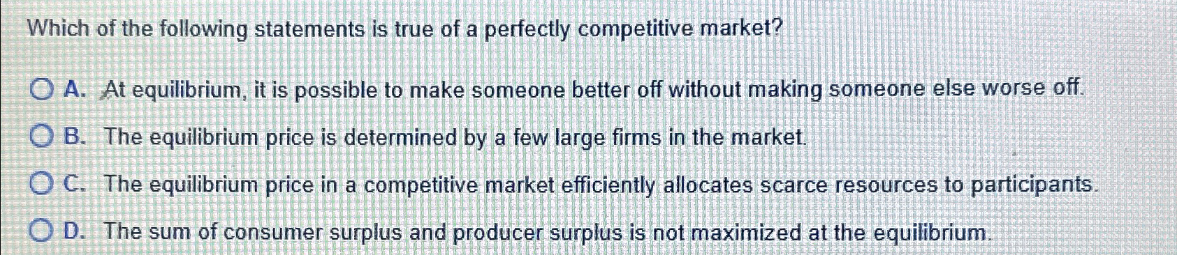 Solved Which of the following statements is true of a | Chegg.com
