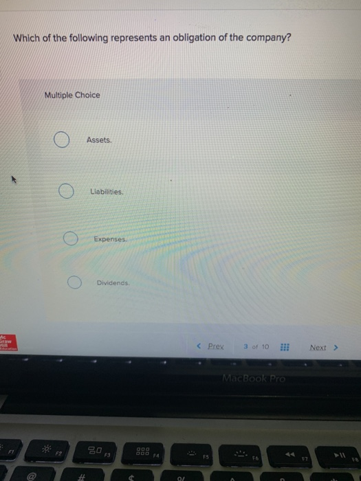 Which Of The Following Represents An Obligation Of The Company