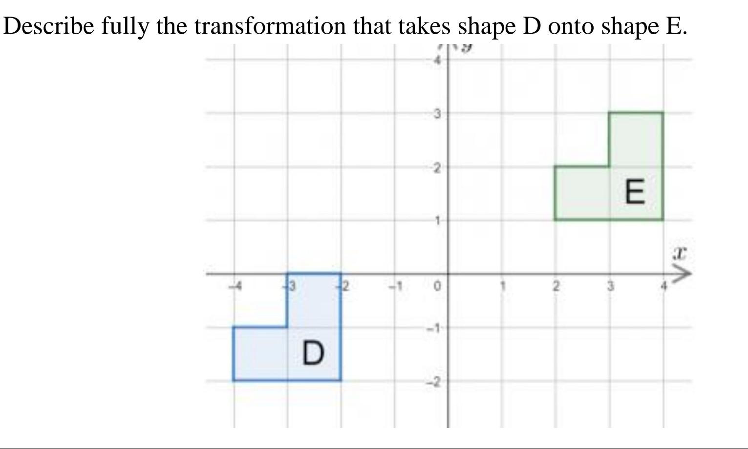 Solved Describe fully the transformation that takes shape D | Chegg.com