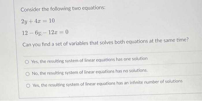 Solved Consider The Following Two Equations 5858